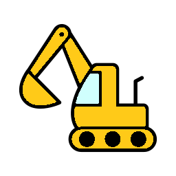 Icona che ritrae un veicolo per costruzioni.